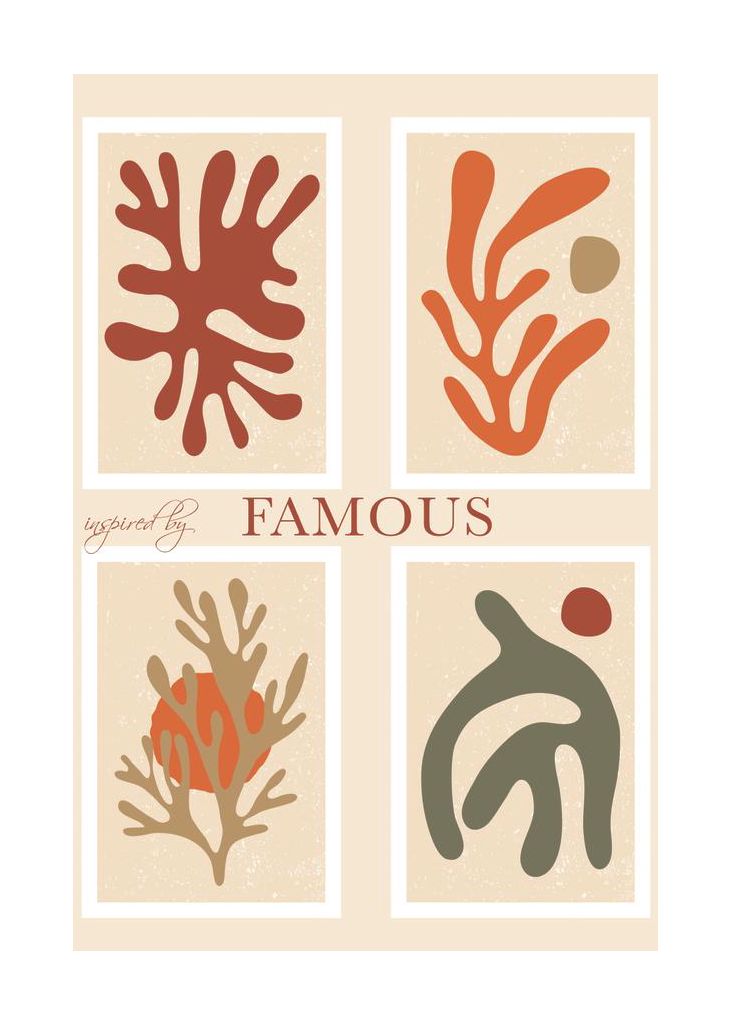 Famous style, colorful scribble corals