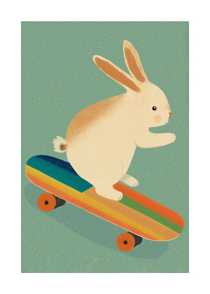 Bunny On Skateboard