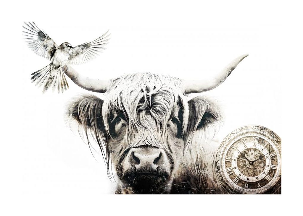 Cow Highland Illustration Art 06
